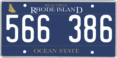 RI license plate 566386