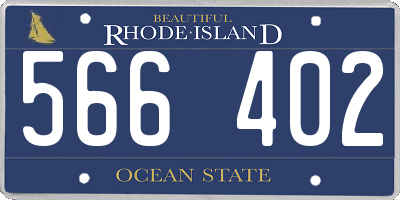 RI license plate 566402