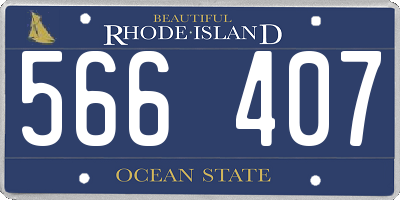 RI license plate 566407