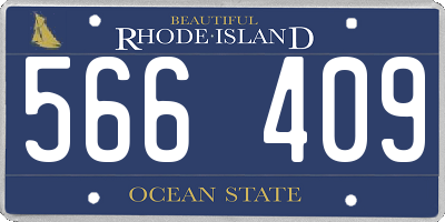 RI license plate 566409