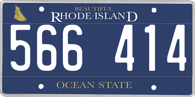 RI license plate 566414