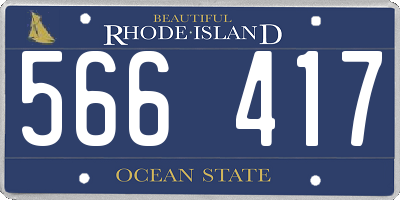 RI license plate 566417
