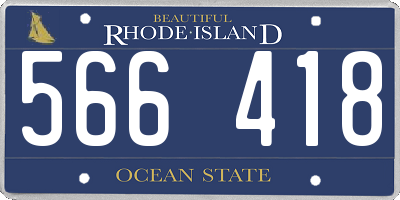RI license plate 566418