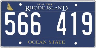 RI license plate 566419