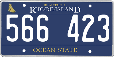 RI license plate 566423