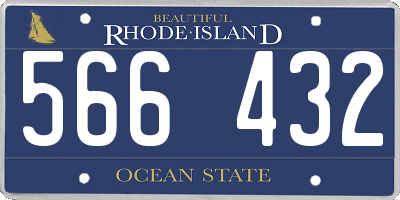RI license plate 566432