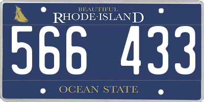 RI license plate 566433