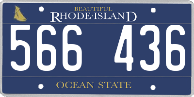 RI license plate 566436