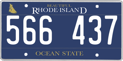 RI license plate 566437