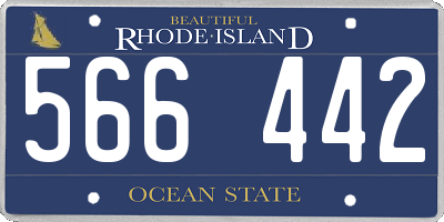 RI license plate 566442