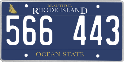 RI license plate 566443
