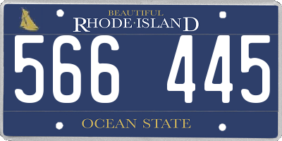 RI license plate 566445