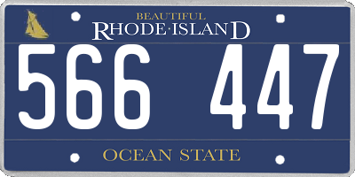RI license plate 566447