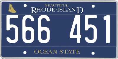 RI license plate 566451