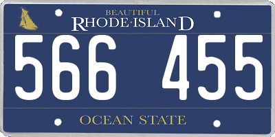 RI license plate 566455
