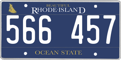 RI license plate 566457