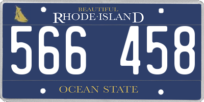RI license plate 566458
