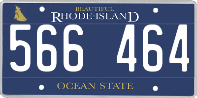 RI license plate 566464