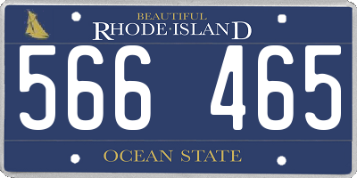 RI license plate 566465