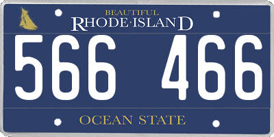 RI license plate 566466