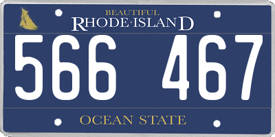 RI license plate 566467