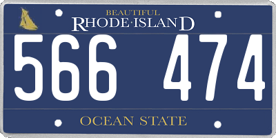 RI license plate 566474