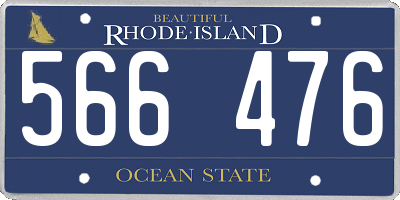 RI license plate 566476