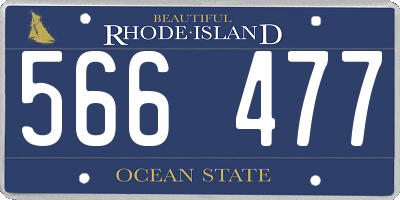 RI license plate 566477