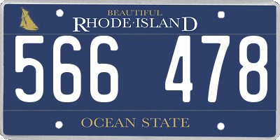 RI license plate 566478