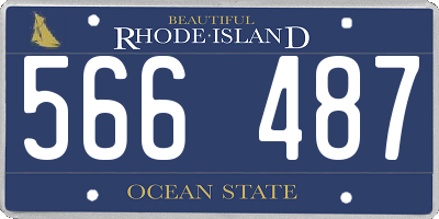 RI license plate 566487