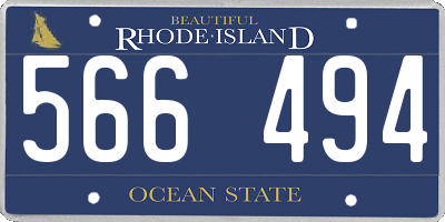 RI license plate 566494