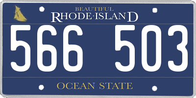 RI license plate 566503