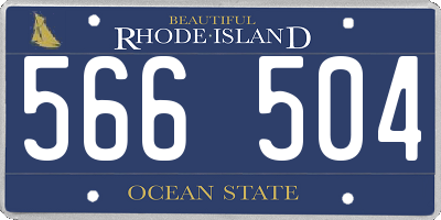 RI license plate 566504