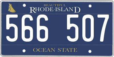 RI license plate 566507