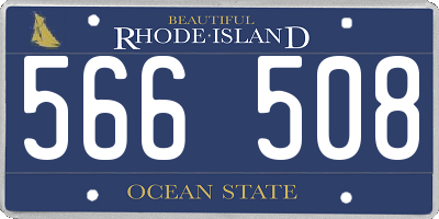 RI license plate 566508