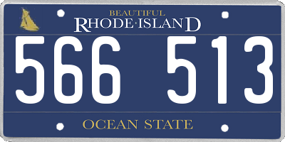 RI license plate 566513