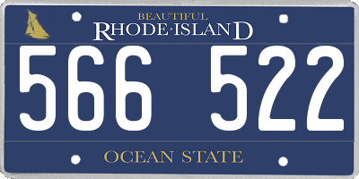 RI license plate 566522