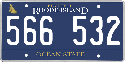 RI license plate 566532