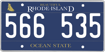 RI license plate 566535
