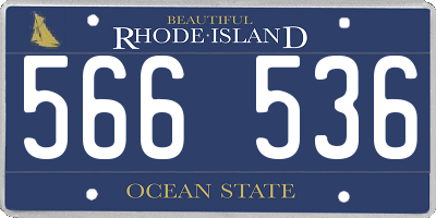 RI license plate 566536