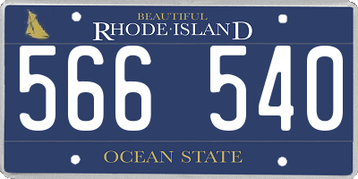 RI license plate 566540