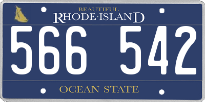 RI license plate 566542