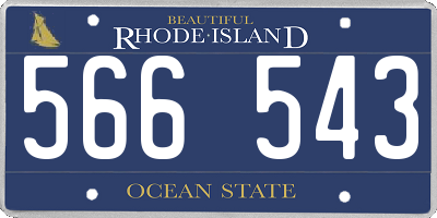 RI license plate 566543