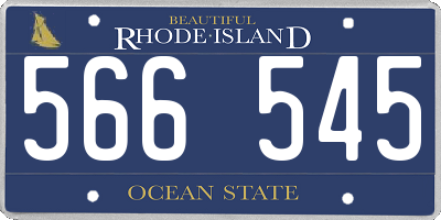 RI license plate 566545