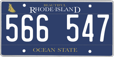 RI license plate 566547