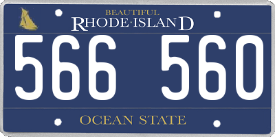 RI license plate 566560