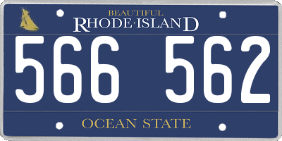 RI license plate 566562
