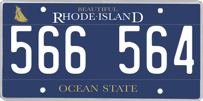 RI license plate 566564