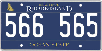 RI license plate 566565
