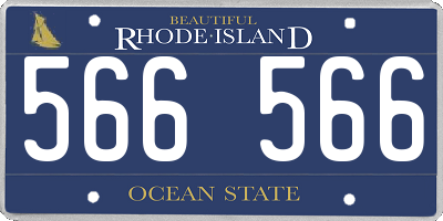 RI license plate 566566